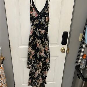 Charlotte Russe Black Floral High Low Dress